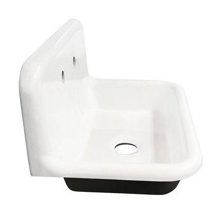 Gourmetier GCLWS302019 30X20 Cast Iron Single Bowl Wall Mount Sink, White GCLWS302019